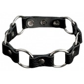 Кожаный черный ошейник с кольцами - Sitabella - купить с доставкой в Ноябрьске