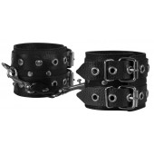 Чёрные наручники из кожи - Sitabella - купить с доставкой в Ноябрьске