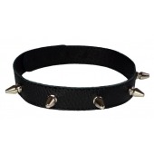 Узкий чёрный ошейник с шипами - Sitabella - купить с доставкой в Ноябрьске