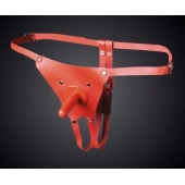 Красные кожаные универсальные трусики со штырьком для насадок - Sitabella - купить с доставкой в Ноябрьске