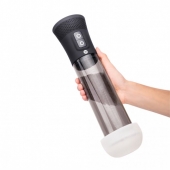 Черная автоматическая вакуумная помпа Pink Vibe с 2 уплотнительными кольцами - Pink Vibe - в Ноябрьске купить с доставкой