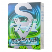Презервативы Sagami Xtreme Mint с ароматом мяты - 3 шт. - Sagami - купить с доставкой в Ноябрьске