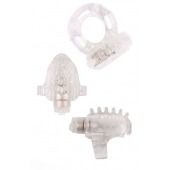 Набор из 3 прозрачных эрекционных колец с вибрацией Teasers Ring Kit - Chisa - в Ноябрьске купить с доставкой