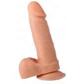 Гелевый фаллоимитатор с мошонкой на присоске - 16 см. - LOVETOY (А-Полимер)