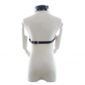 Черная портупея на грудь с кляпом и зажимами для сосков - Notabu - купить с доставкой в Ноябрьске