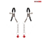 Серебристые зажимы на соски с шариками на цепочках - Notabu - купить с доставкой в Ноябрьске