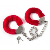 Красные меховые оковы на ноги BONDAGE - Lola Games - купить с доставкой в Ноябрьске