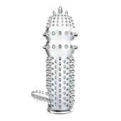 Прозрачная насадка на пенис с шипами и стимулятором клитора - 14,2 см. - Baile - в Ноябрьске купить с доставкой