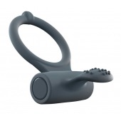 Серое перезаряжаемое эрекционное кольцо с вибрацией Power Clit - Dorcel - в Ноябрьске купить с доставкой