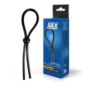 Черное силиконовое лассо с шариком для утяжки - Sex Expert - в Ноябрьске купить с доставкой