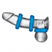 Комплект из трех голубых эрекционных колец 3-Pack Ribbed Rider Cock Ring Set - BlueLine - в Ноябрьске купить с доставкой