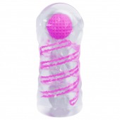 Прозрачный эластичный мастурбатор с лиловым шариком - Baile - в Ноябрьске купить с доставкой