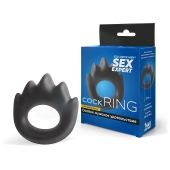 Черное эрекционное кольцо в форме пламени - Sex Expert - в Ноябрьске купить с доставкой