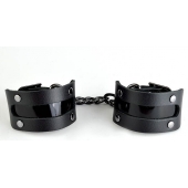 Чёрные наручники с вставкой «Пятница» - Sitabella - купить с доставкой в Ноябрьске