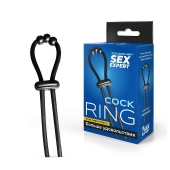 Черное эрекционное кольцо со стимулирующими бусинами - Sex Expert - в Ноябрьске купить с доставкой