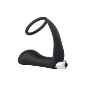 Черное эрекционное кольцо с вибропробкой Vibrating Anal Plug With Cockring - Dream Toys - в Ноябрьске купить с доставкой