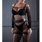 Кожаный пояс с гартерами Sex Game - БДСМ Арсенал - купить с доставкой в Ноябрьске