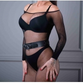 Черный кожаный пояс Sex Game - БДСМ Арсенал - купить с доставкой в Ноябрьске