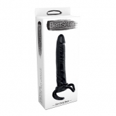 Чёрная насадка-фаллос для двойного проникновения INFLATABLE DILDO SLIM DONG  - 13,5 см. - Toyz4lovers - в Ноябрьске купить с доставкой