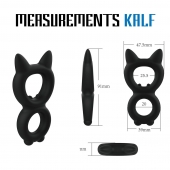 Черное двойное эрекционное кольцо Rooster Kalf - Velv or - в Ноябрьске купить с доставкой