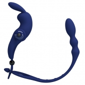 Синее эрекционное виброкольцо со съемным анальным хвостом - Baile - в Ноябрьске купить с доставкой