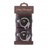 Черные однослойные кожаные наручники с контрастной строчкой - Crazy Handmade - купить с доставкой в Ноябрьске