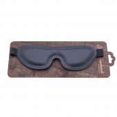 Черная мягкая закрытая маска из натуральной кожи - Crazy Handmade - купить с доставкой в Ноябрьске