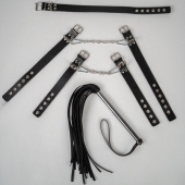 БДСМ-набор с плёткой в черном цвете - Crazy Handmade - купить с доставкой в Ноябрьске