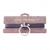 Черный кожаный чокер с большим кольцом - Crazy Handmade - купить с доставкой в Ноябрьске