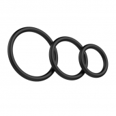 Набор из 3 чёрных колец различного диаметра - Baile - в Ноябрьске купить с доставкой