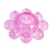 Розовое гелевое эрекционное кольцо-цветок - Toyfa Basic - в Ноябрьске купить с доставкой