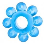 Голубая гелевая насадка-цветок - Toyfa Basic - в Ноябрьске купить с доставкой