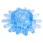 Голубая гелевая насадка с шипиками - Toyfa Basic - в Ноябрьске купить с доставкой