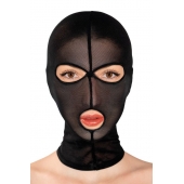 Черная сетчатая маска на голову с отверстиями для глаз и рта - Fetish Tentation - купить с доставкой в Ноябрьске