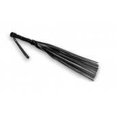 Черная кожаная плеть Gothic charm - 54 см. - БДСМ Арсенал - купить с доставкой в Ноябрьске