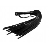 Черная кожаная плеть Gothic charm - 54 см. - БДСМ Арсенал - купить с доставкой в Ноябрьске