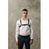 Черная мужская кожаная портупея №4 - БДСМ Арсенал - купить с доставкой в Ноябрьске