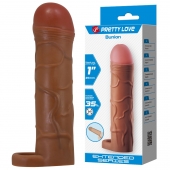 Коричневая насадка-удлинитель на пенис Bunion - 16,5 см. - Baile - в Ноябрьске купить с доставкой