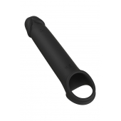 Черная насадка-удлинитель с вибрацией Vibrating Extender With Remote - Dream Toys - в Ноябрьске купить с доставкой