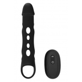 Черная насадка-удлинитель Vibrating Extender With Remote с вибрацией - Dream Toys - в Ноябрьске купить с доставкой