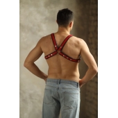 Черно-красная мужская портупея Black-Red - БДСМ Арсенал - купить с доставкой в Ноябрьске