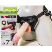 Страпон-унисекс с двумя насадками UNI strap 7  Harness - 19 и 16 см. - LOVETOY (А-Полимер) - купить с доставкой в Ноябрьске