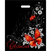 Черный пакет Glamour с вырубной ручкой (38х47 см) - Сима-Ленд - купить с доставкой в Ноябрьске