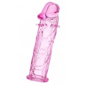 Розовая насадка фаллической формы - 12,5 см. - A-toys - в Ноябрьске купить с доставкой