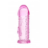 Розовая насадка на пенис с шипиками и коготком - 13,5 см. - A-toys - в Ноябрьске купить с доставкой