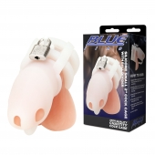Белая клетка для пениса Silicone Small 2 in Cock Cage With Ball Divider - BlueLine - купить с доставкой в Ноябрьске