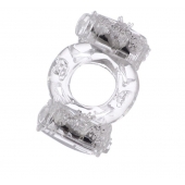 Прозрачное виброкольцо с двумя вибропульками - Toyfa Basic - в Ноябрьске купить с доставкой