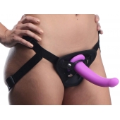 Лиловый поясной страпон Navigator Silicone G-Spot Dildo with Harness - 17,8 см. - XR Brands - купить с доставкой в Ноябрьске