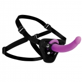 Лиловый поясной страпон Navigator Silicone G-Spot Dildo with Harness - 17,8 см. - XR Brands - купить с доставкой в Ноябрьске