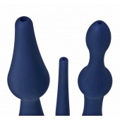 Набор из 3 универсальных насадок для анального душа Universal 3 Piece Silicone Enema Attachment Set - XR Brands - купить с доставкой в Ноябрьске